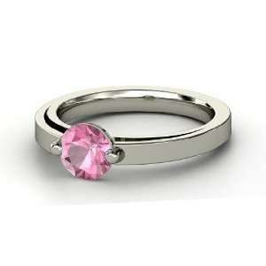    Pinch Ring, Round Pink Tourmaline Sterling Silver Ring: Jewelry