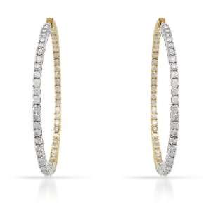   ctw I1 I2 Color H J Diamonds Gold Hoop Earrings CleverEve Jewelry