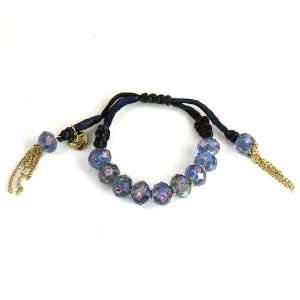  Johnson Jewelry Vintage Betsey Blue Flower Bead Bracelet Jewelry