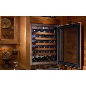   Wine Reserve with Integrated Wood Overlay Glass Door   Right Hinge