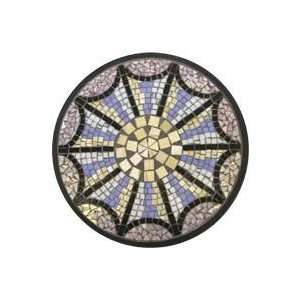   Mosaic Plant Stand Table with Wrought Iron Base: Patio, Lawn & Garden